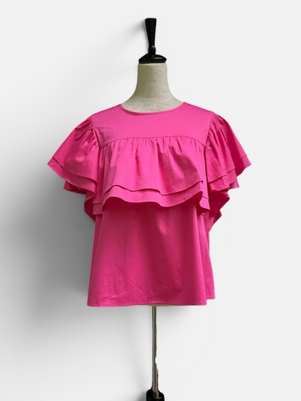 CROSBY by Mollie Burch Cotton Sateen Flutter Sleeve Top in  Mollie Pink Sz M